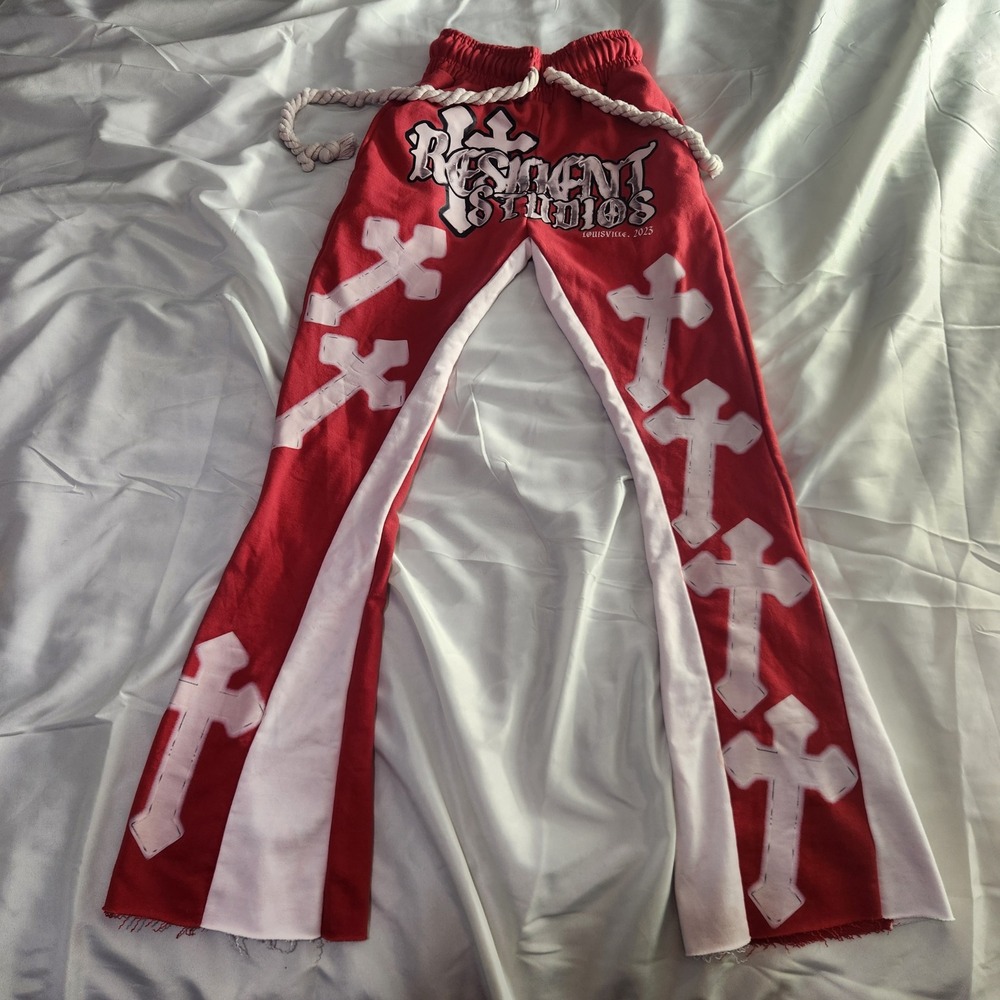Resilient Studios Cross Flare Lounge Pants Louisville 2023 Red White y2k